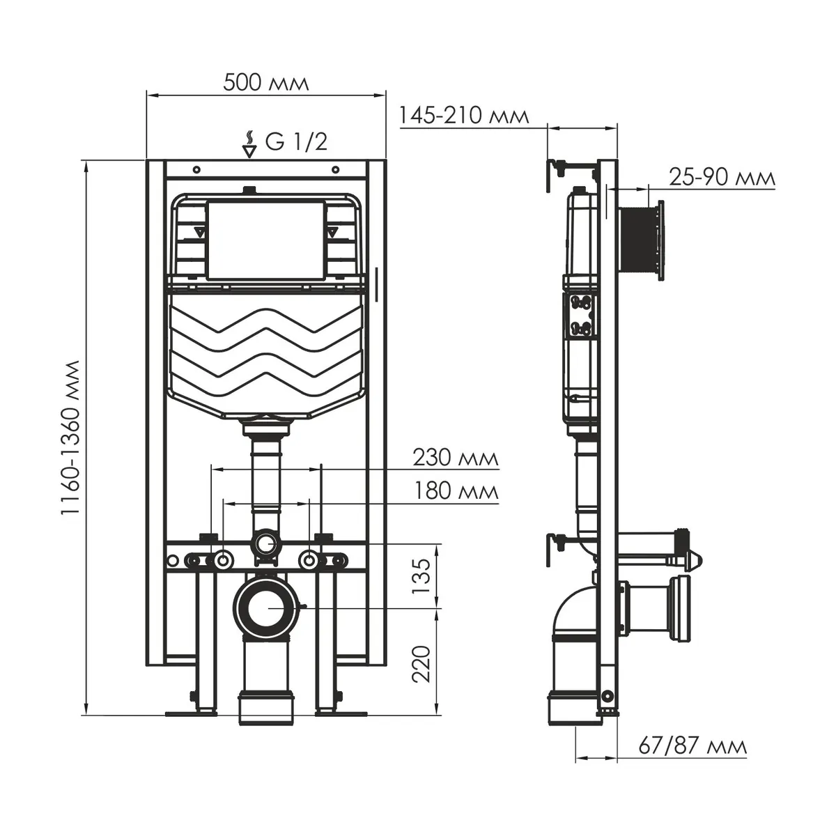 Фильс (Vils) 56TLT.010.ME Система инсталляции для унитазов