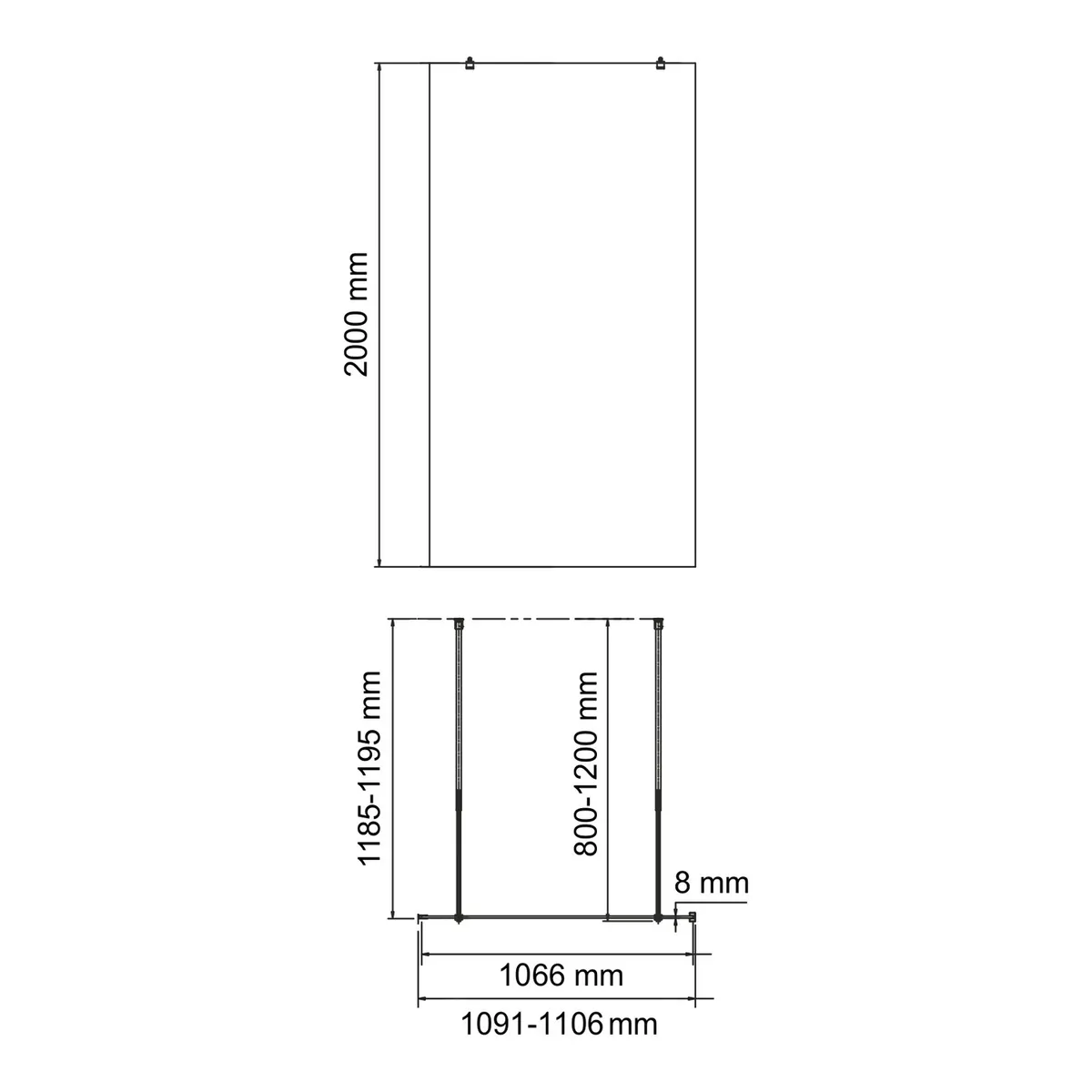 Фехте (Vechte) 60W46PG-MG Душевая перегородка